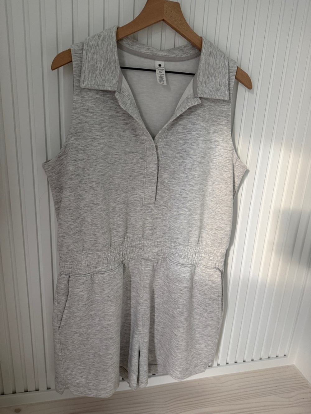 Heather Gray Sleeveless Collared Romper
